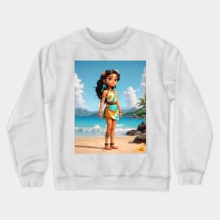 Hawaiian Girl Sticker #3 Crewneck Sweatshirt